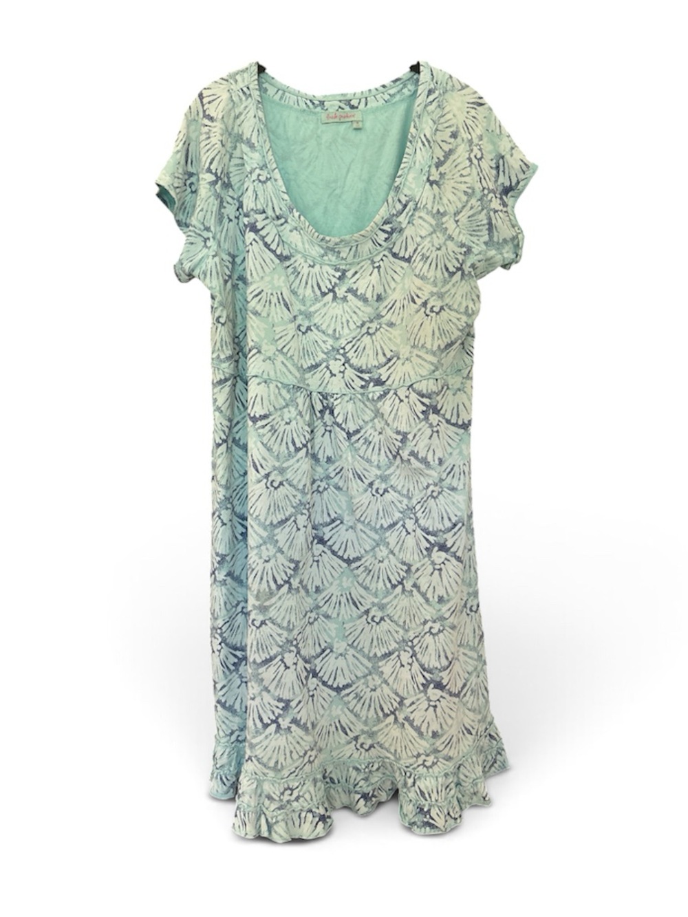 Fresh Produce Seashell Print Mini Ruffle Resort Dress 100% Cotton | Size XL